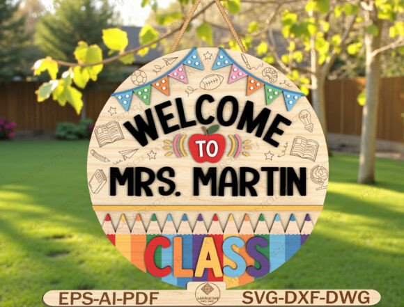 Classroom Door Hanger Laser Cut File: Elevate Visual Identity