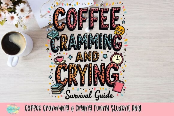 Coffee Cramming Crying Funny Student PNG: The Ultimate Relief for Study Stress
