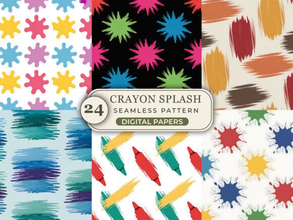 Crayon Splash Kids Art Pattern for Creative Projects
