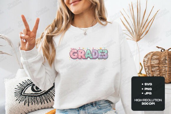 Grade 3 Cute Typography School SVG