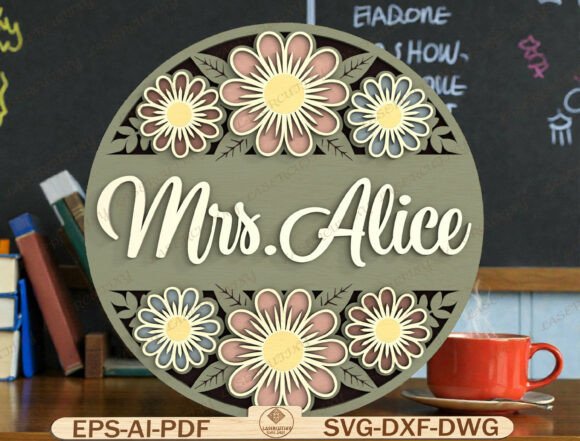 Personalized Teacher Round Sign SVG: Elevate Your Classroom Display