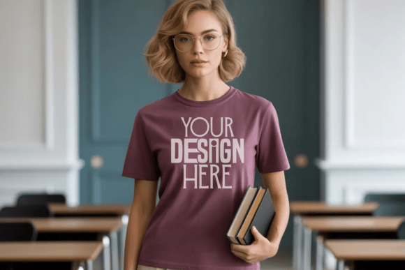 Wine Comfort Colors 1717 Teacher Mockup: Elevating Educator Apparel Design